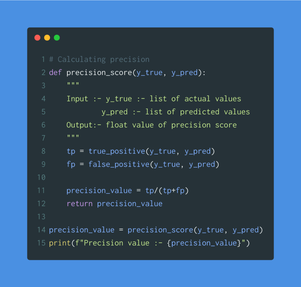 Precision implementation in python